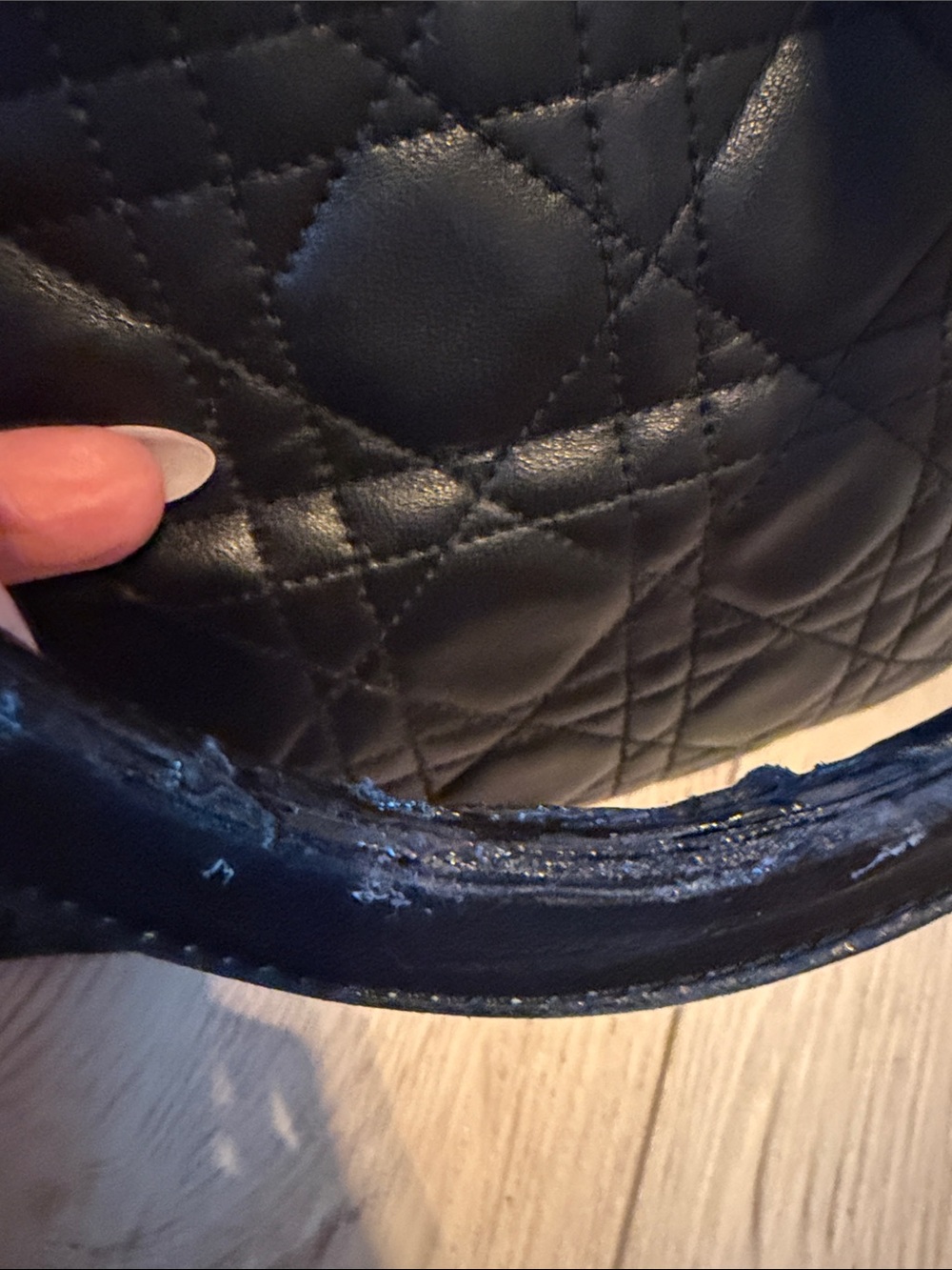 Dior Black Quilted Leather Tote Handbag with Gold Accents - Picture 15 of 16